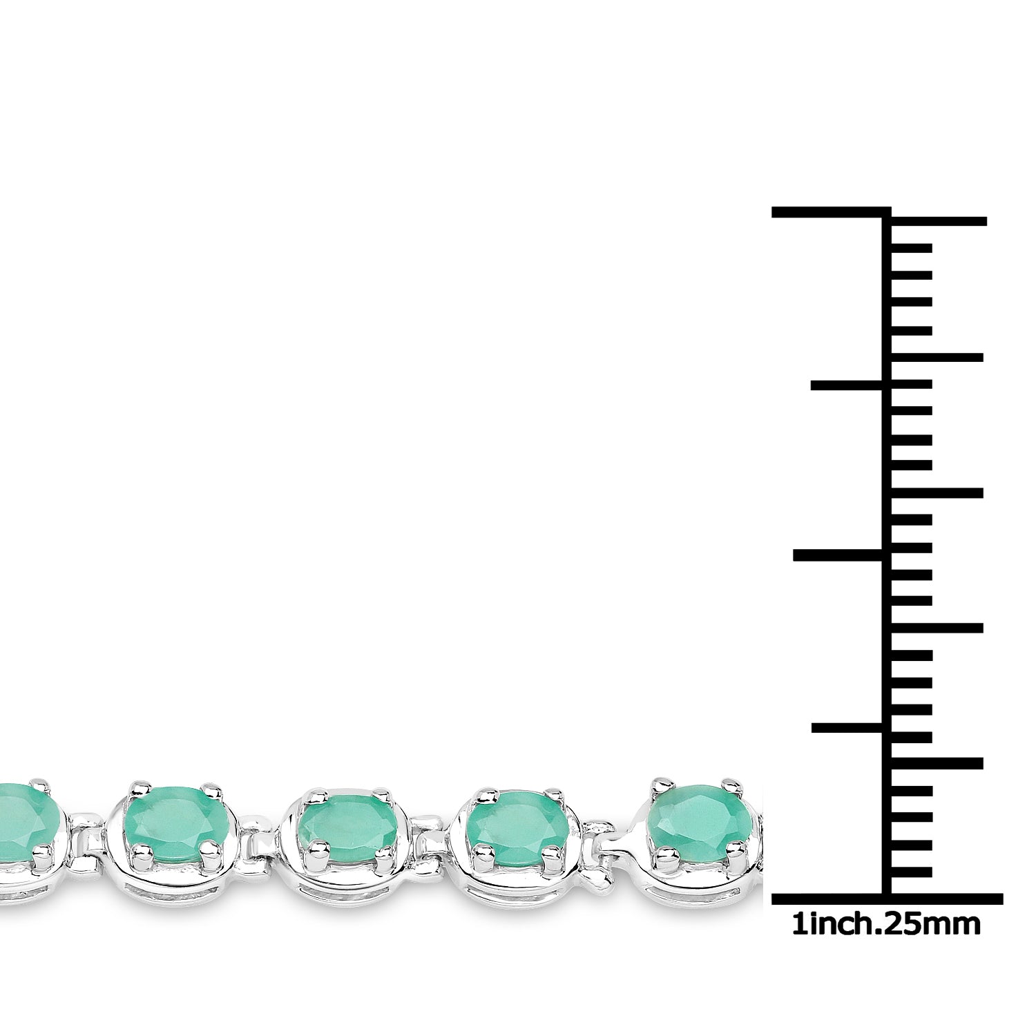 3.78 Carat Genuine Emerald .925 Sterling Silver Bracelet