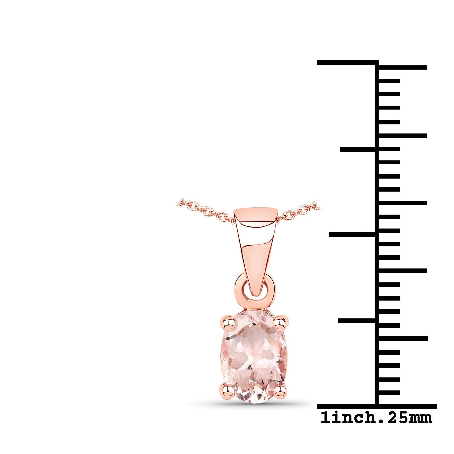 0.70 Carat Genuine Morganite .925 Sterling Silver Pendant