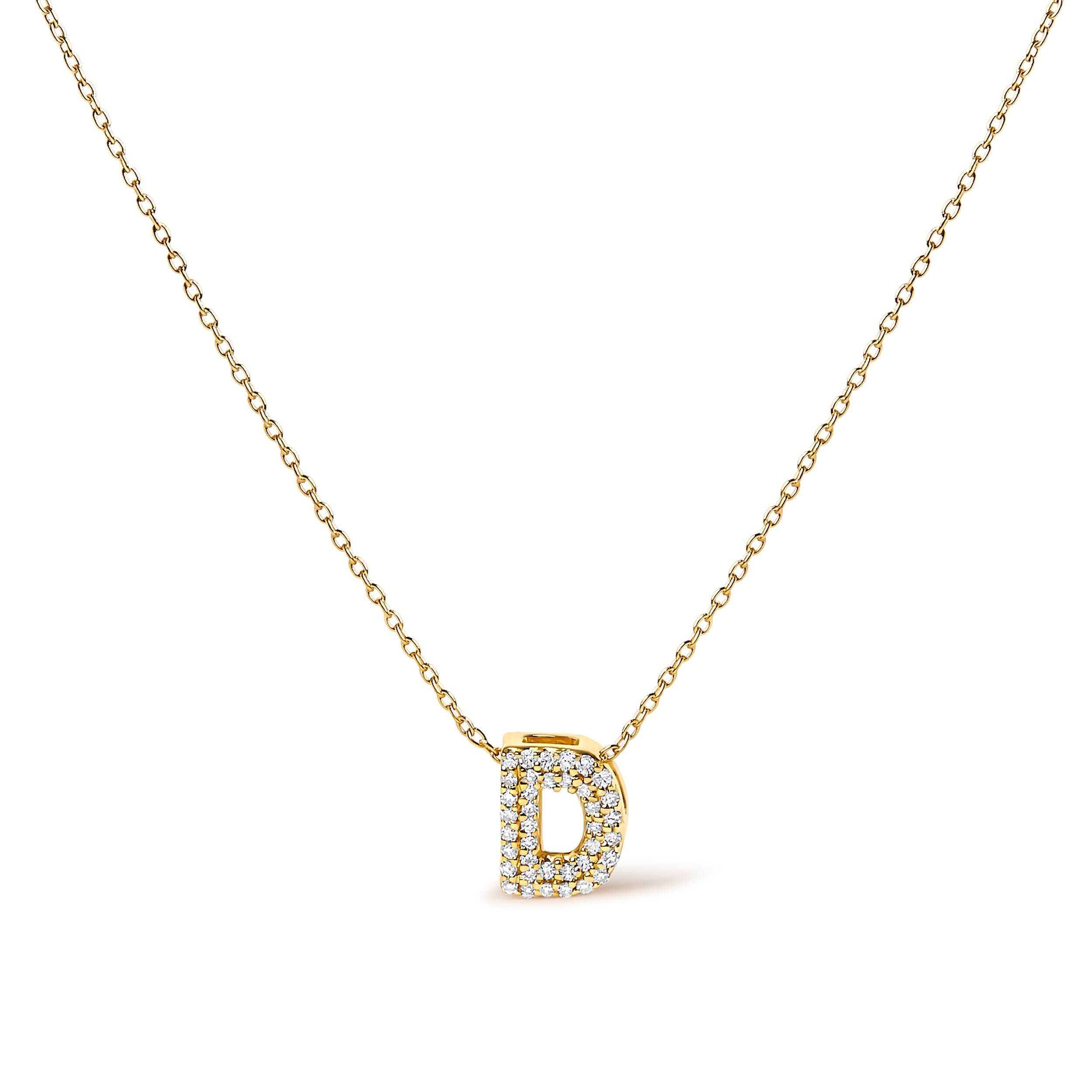 10K White Gold Diamond Accent "A" Initial Bubble Pendant Necklace