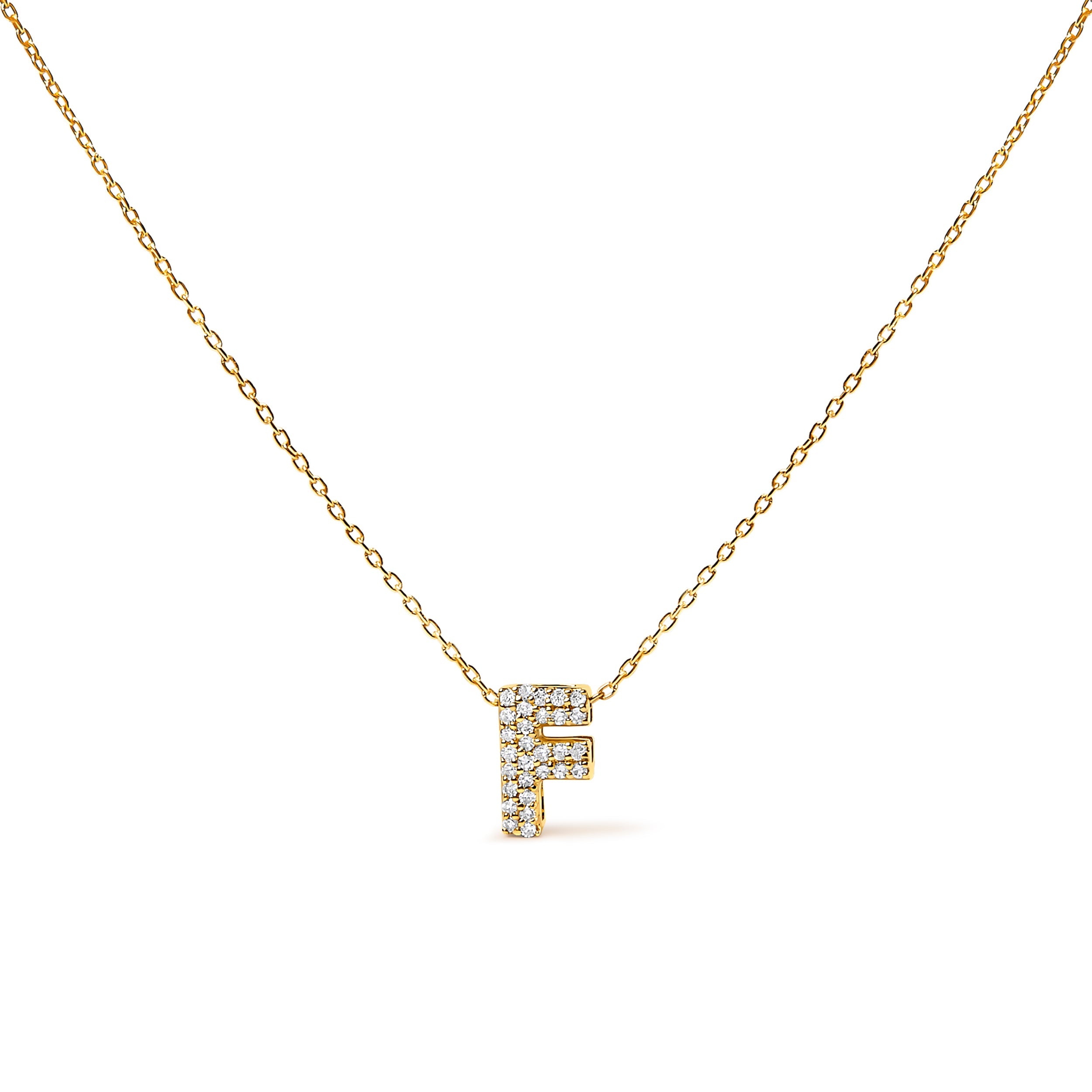 10K White Gold Diamond Accent "A" Initial Bubble Pendant Necklace