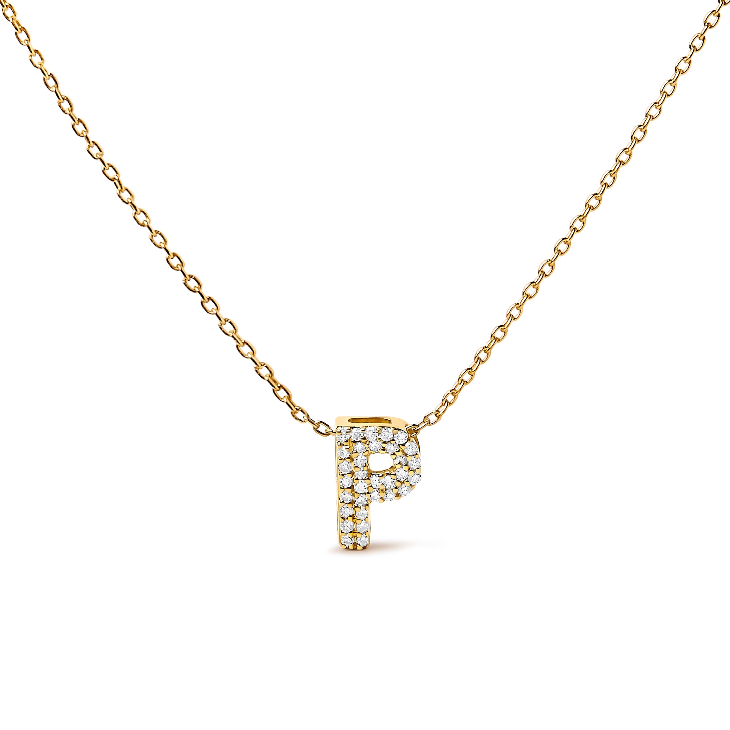 10K White Gold Diamond Accent "A" Initial Bubble Pendant Necklace