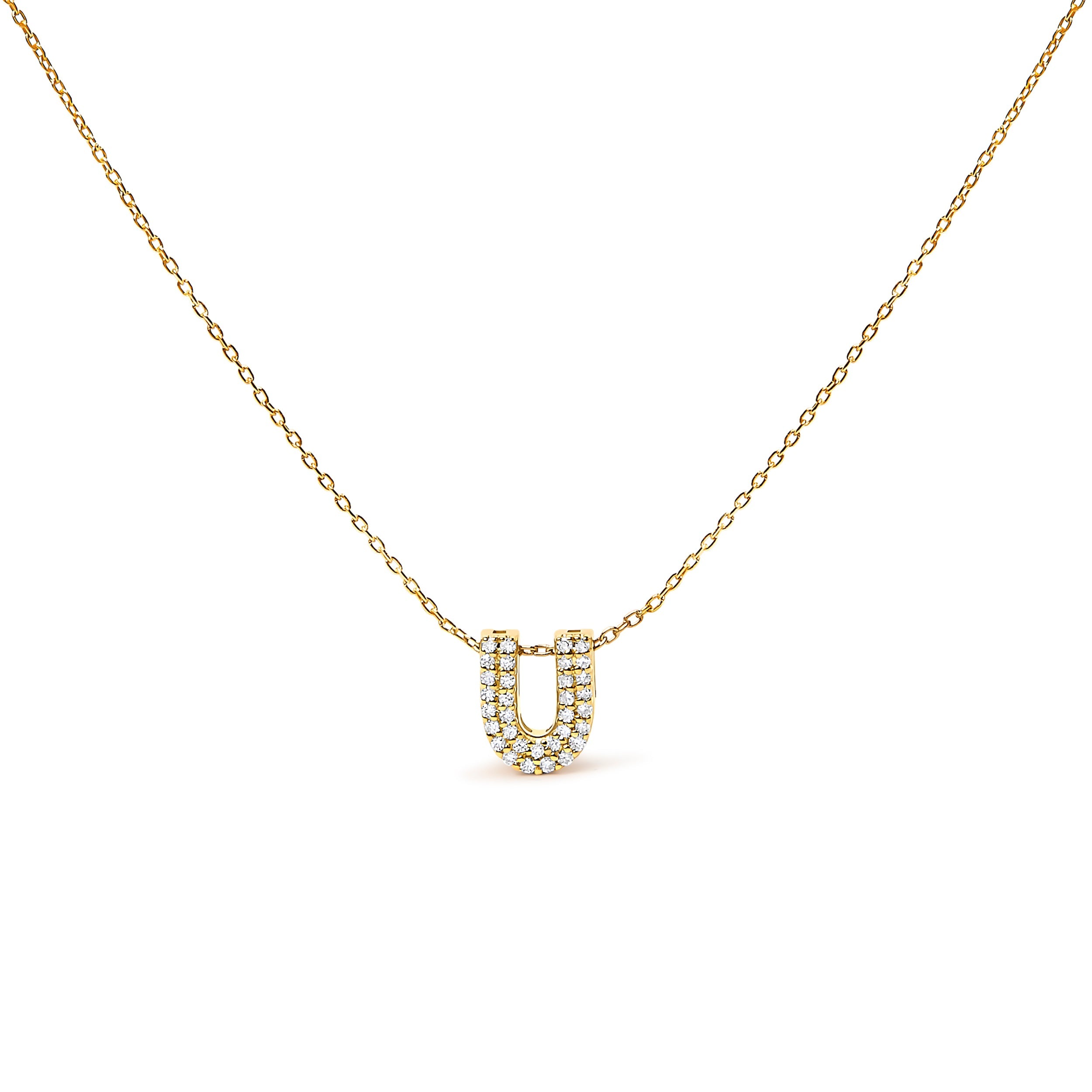 10K White Gold Diamond Accent "A" Initial Bubble Pendant Necklace