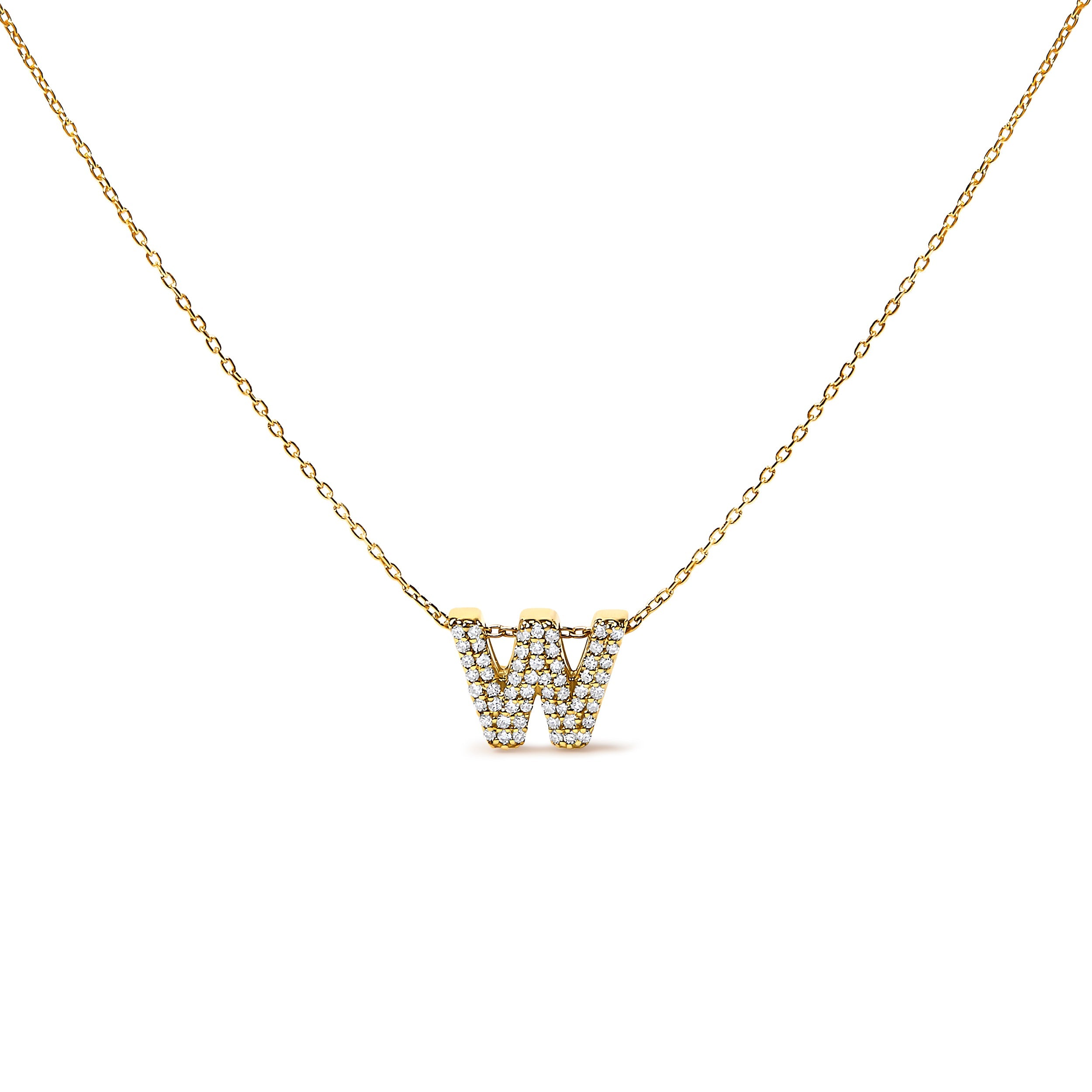 10K White Gold Diamond Accent "A" Initial Bubble Pendant Necklace