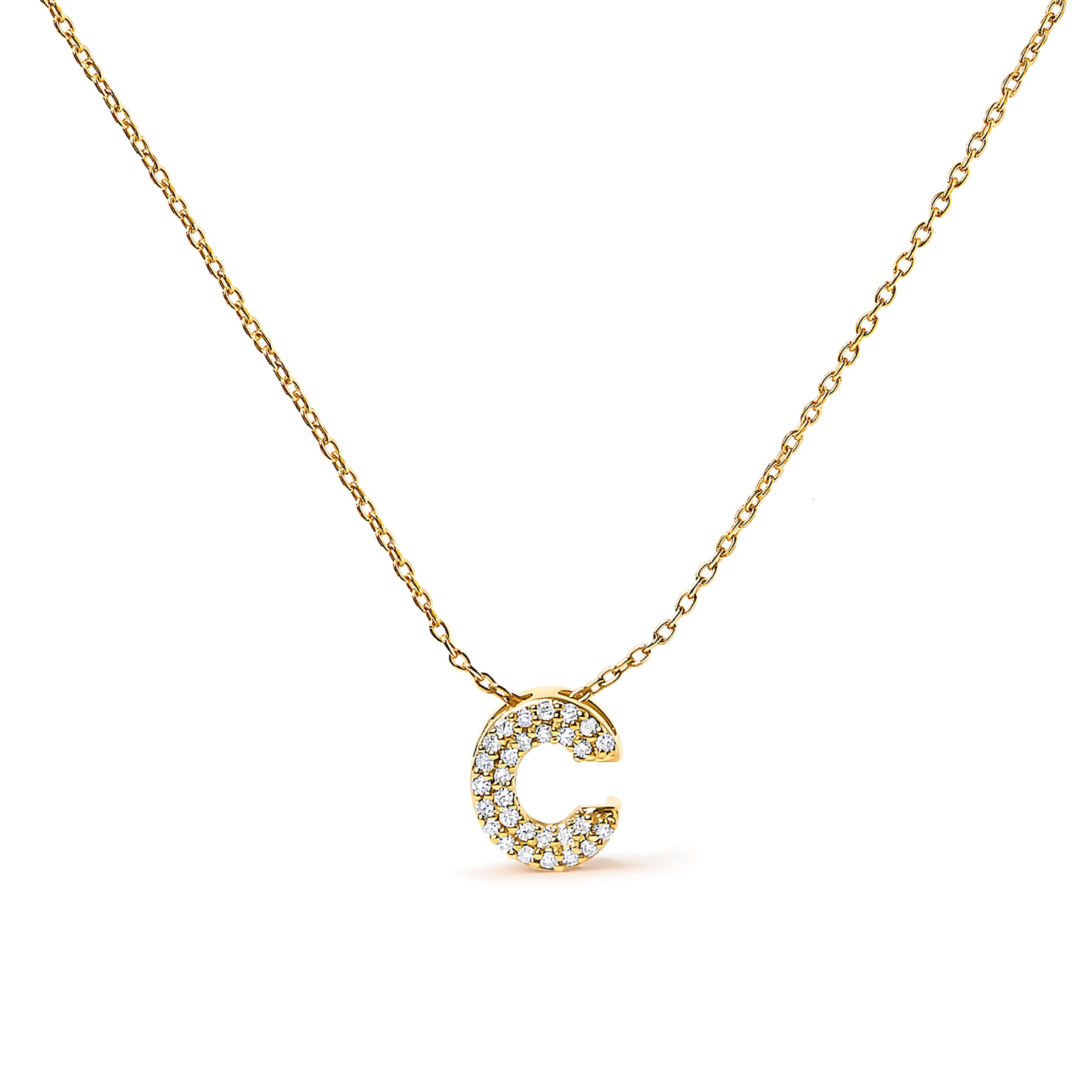 10K White Gold Diamond Accent "A" Initial Bubble Pendant Necklace