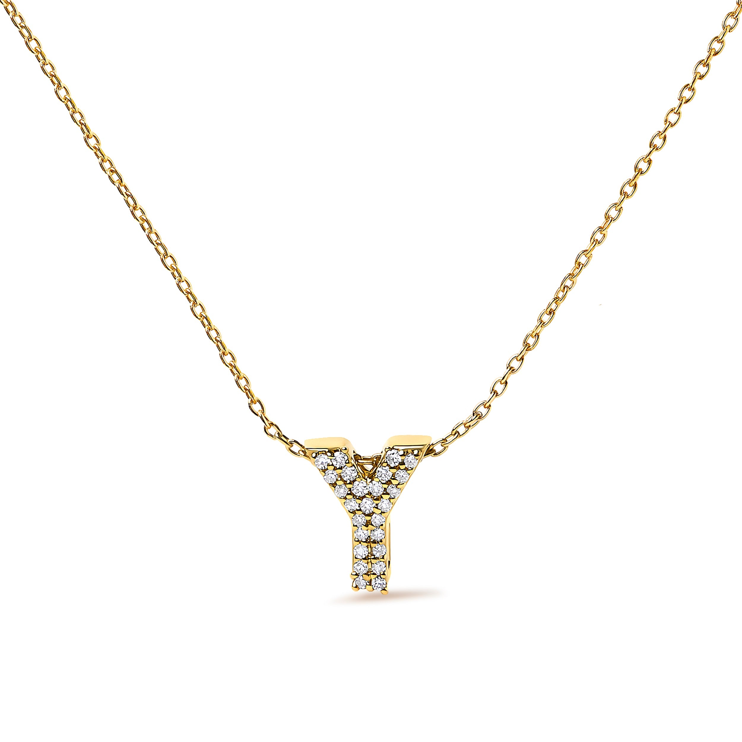 10K White Gold Diamond Accent "A" Initial Bubble Pendant Necklace