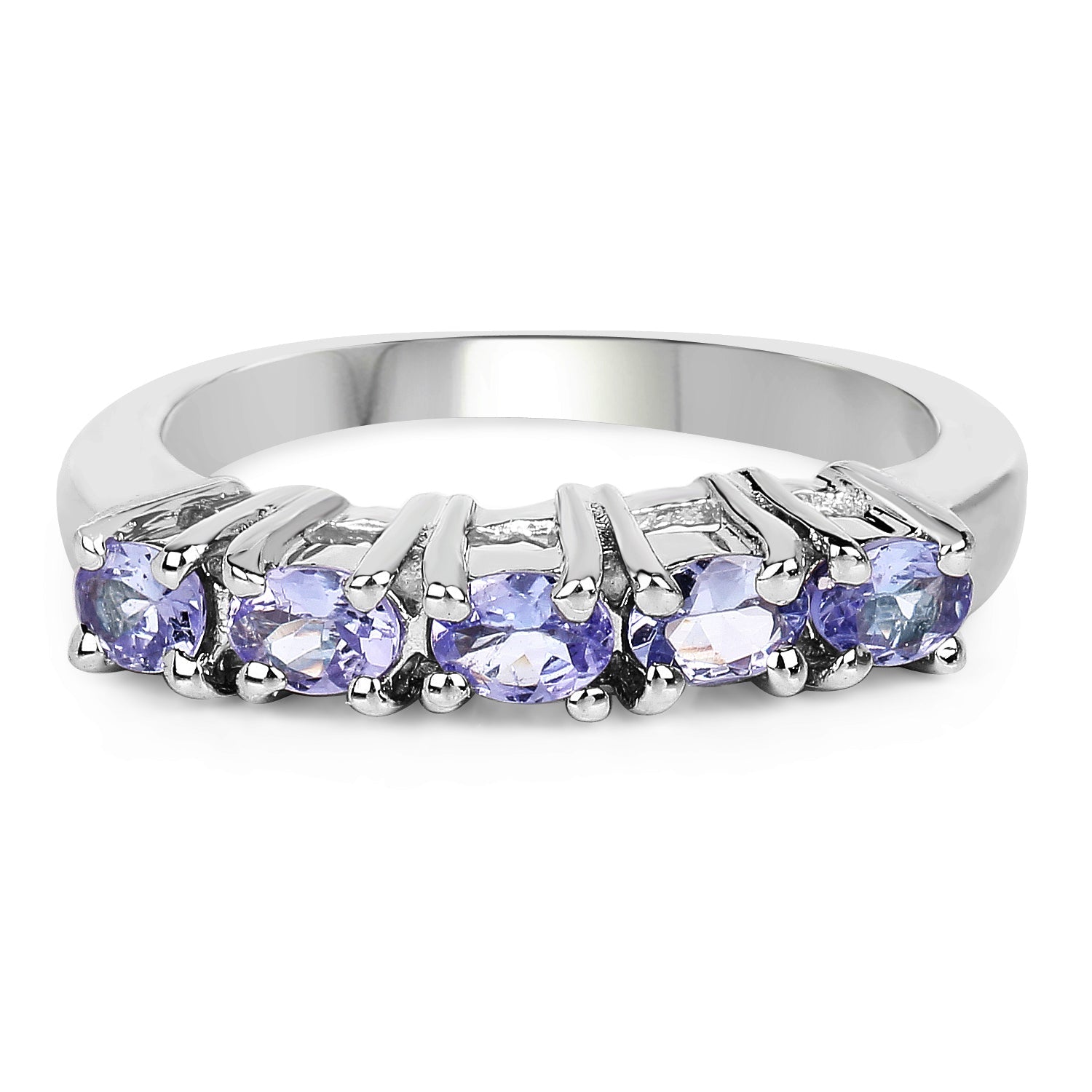0.85 Carat Genuine Tanzanite .925 Sterling Silver Ring