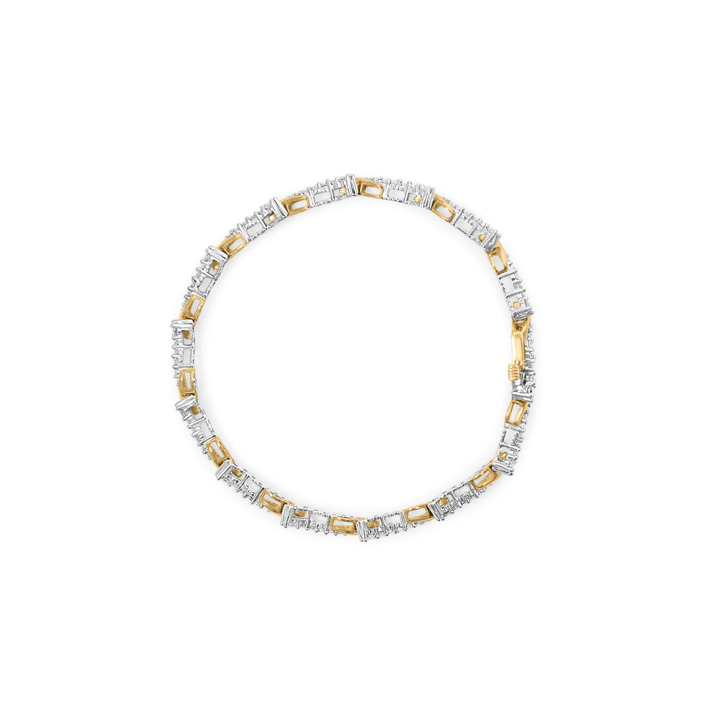 10K Yellow and White Gold 2.00 Carat Total Weight Diamond "S" Link 7" Bracelet (H-I Color, I2-I3 Clarity)
