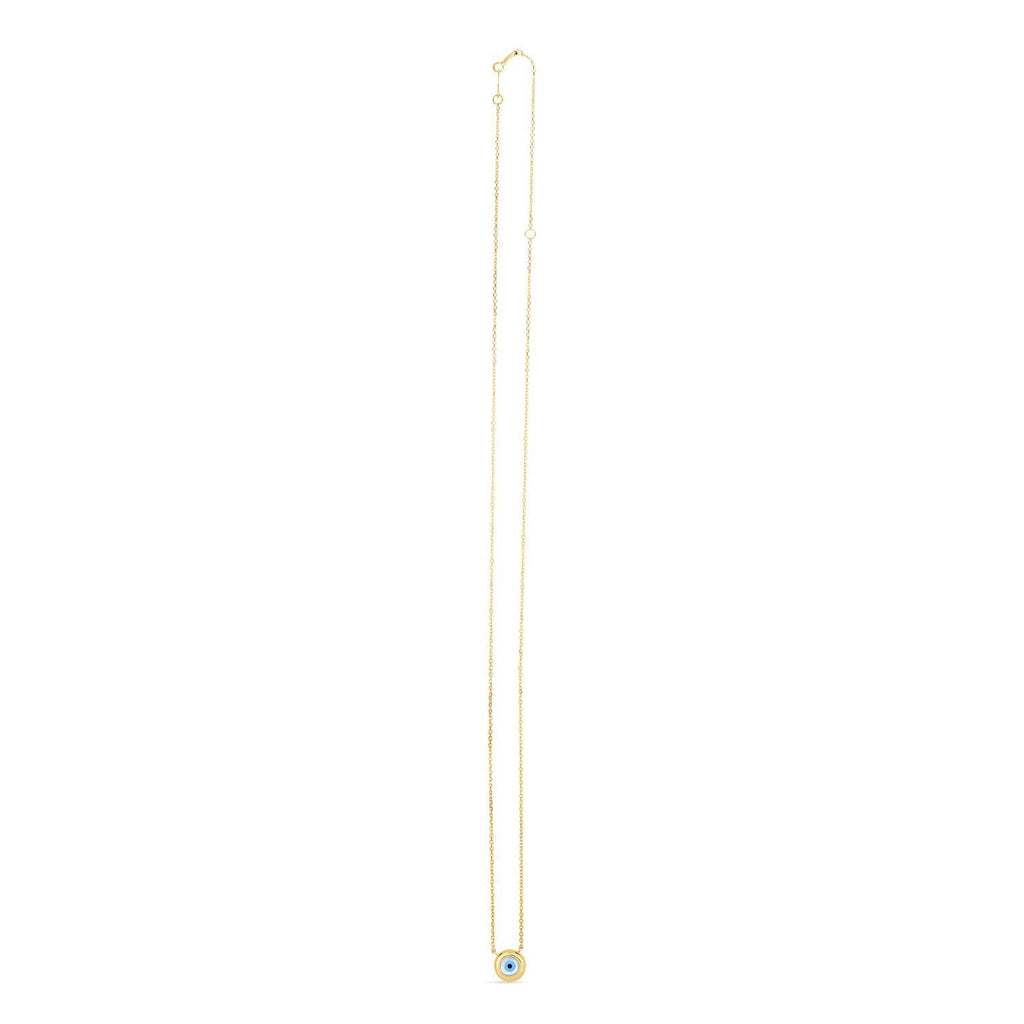 14k Yellow Gold MOP Evil Eye Necklace