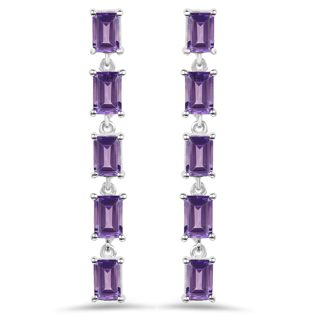 5.50 Carat Genuine Amethyst .925 Sterling Silver Earrings