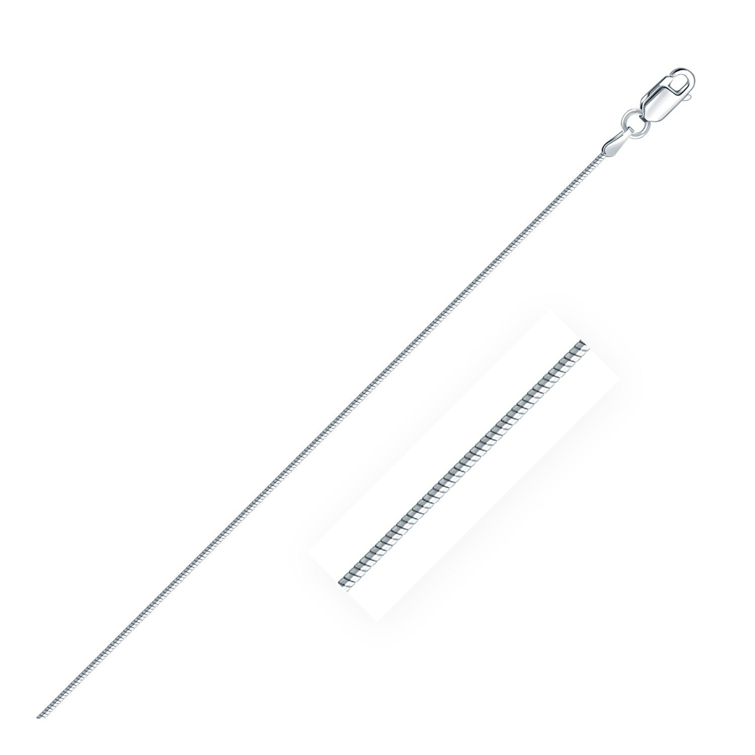 Rhodium-Plated 1.2mm Sterling Silver Snake Chain