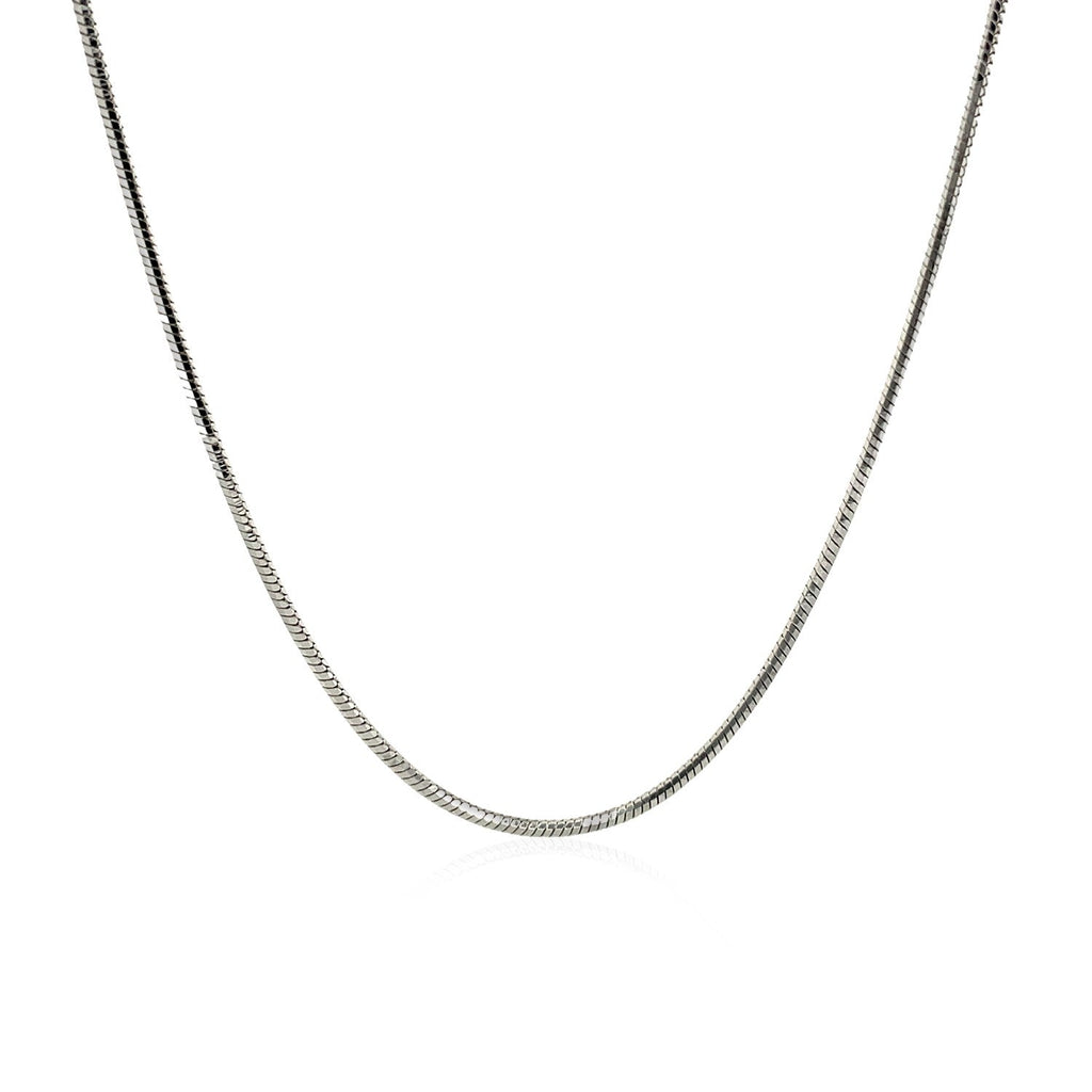 Rhodium-Plated 1.2mm Sterling Silver Snake Chain
