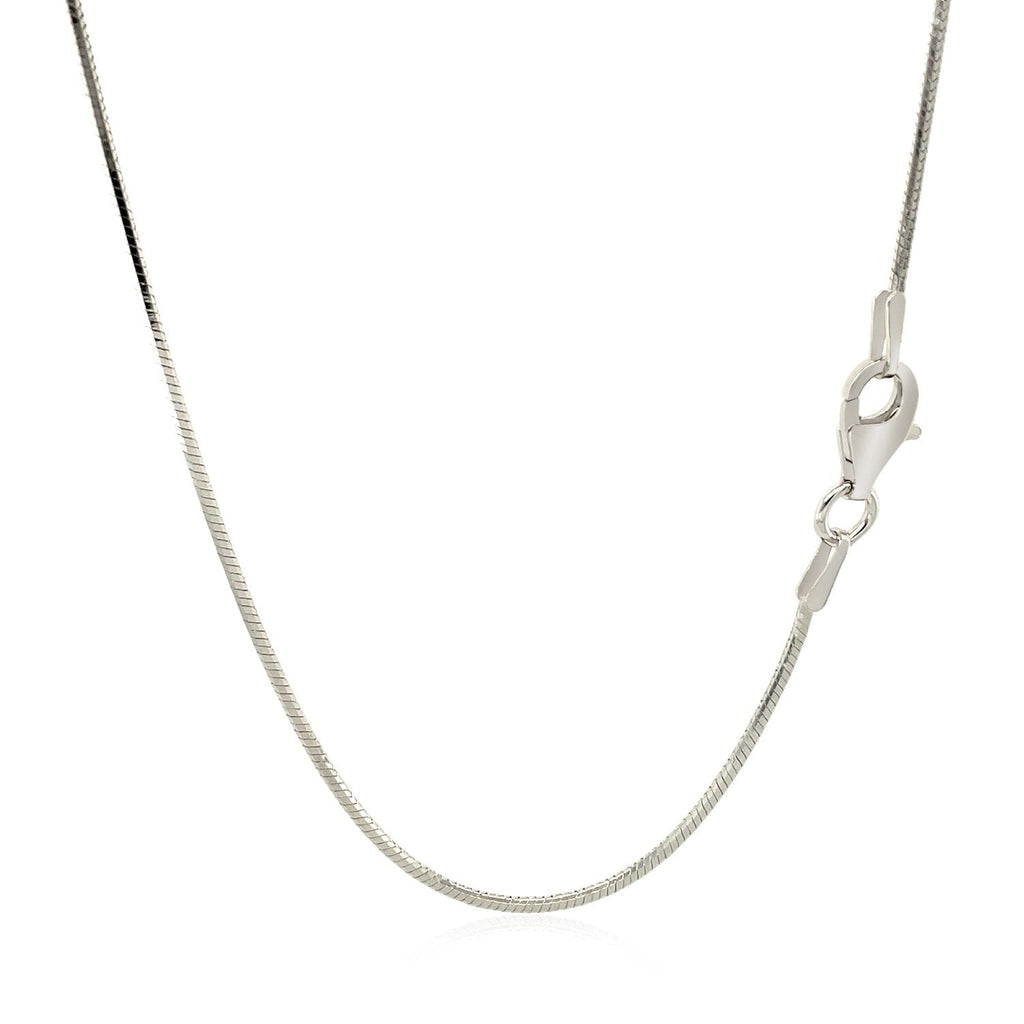 Rhodium-Plated 1.2mm Sterling Silver Snake Chain