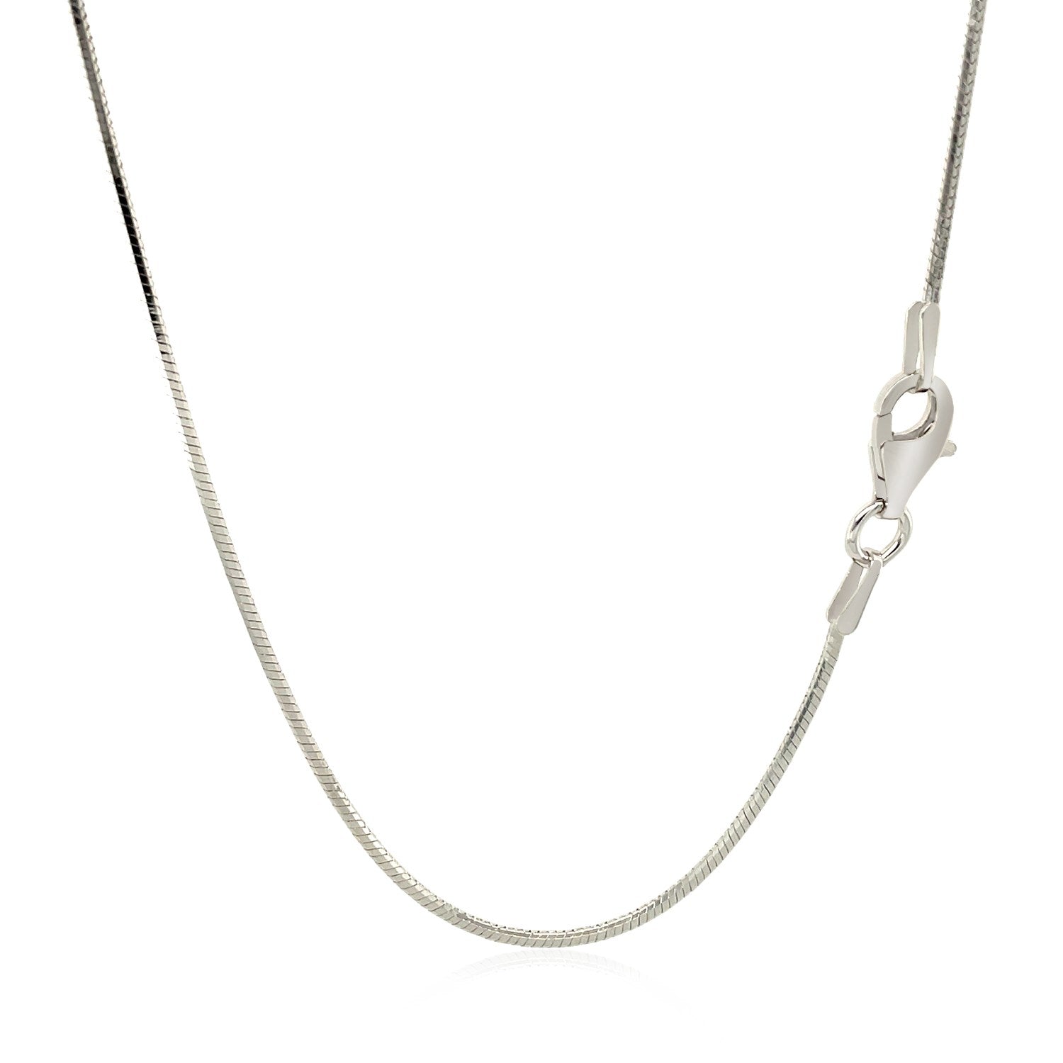 Rhodium-Plated 1.2mm Sterling Silver Snake Chain