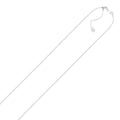 14k White Gold Adjustable Cable Chain 0.9mm