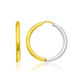 14k Two-Tone Gold Hinged Hoop Earrings
