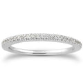 14k White Gold Fancy Engraved Pavé Diamond Wedding Ring Band