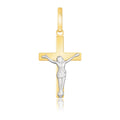 14k Two-Tone Gold Crucifix Motif Pendant