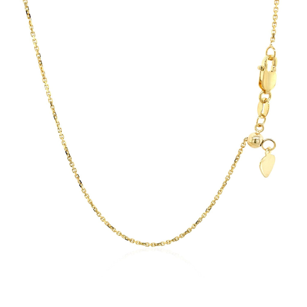 10k Yellow Gold Adjustable Cable Chain 0.9mm