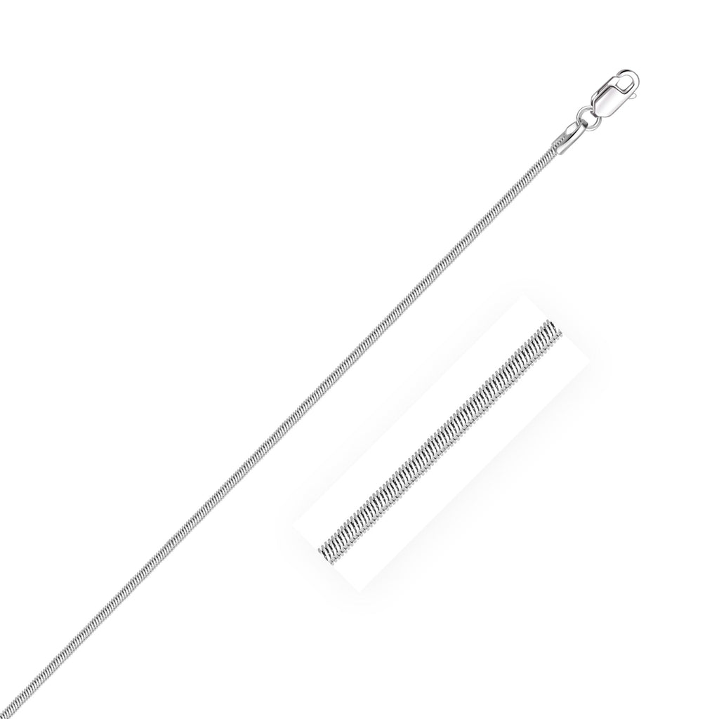 Cadena de Serpiente Octagonal Bañada en Rodio de Plata Esterlina de 1.1mm