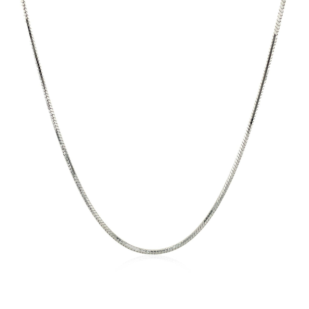 Cadena de Serpiente Octagonal Bañada en Rodio de Plata Esterlina de 1.1mm