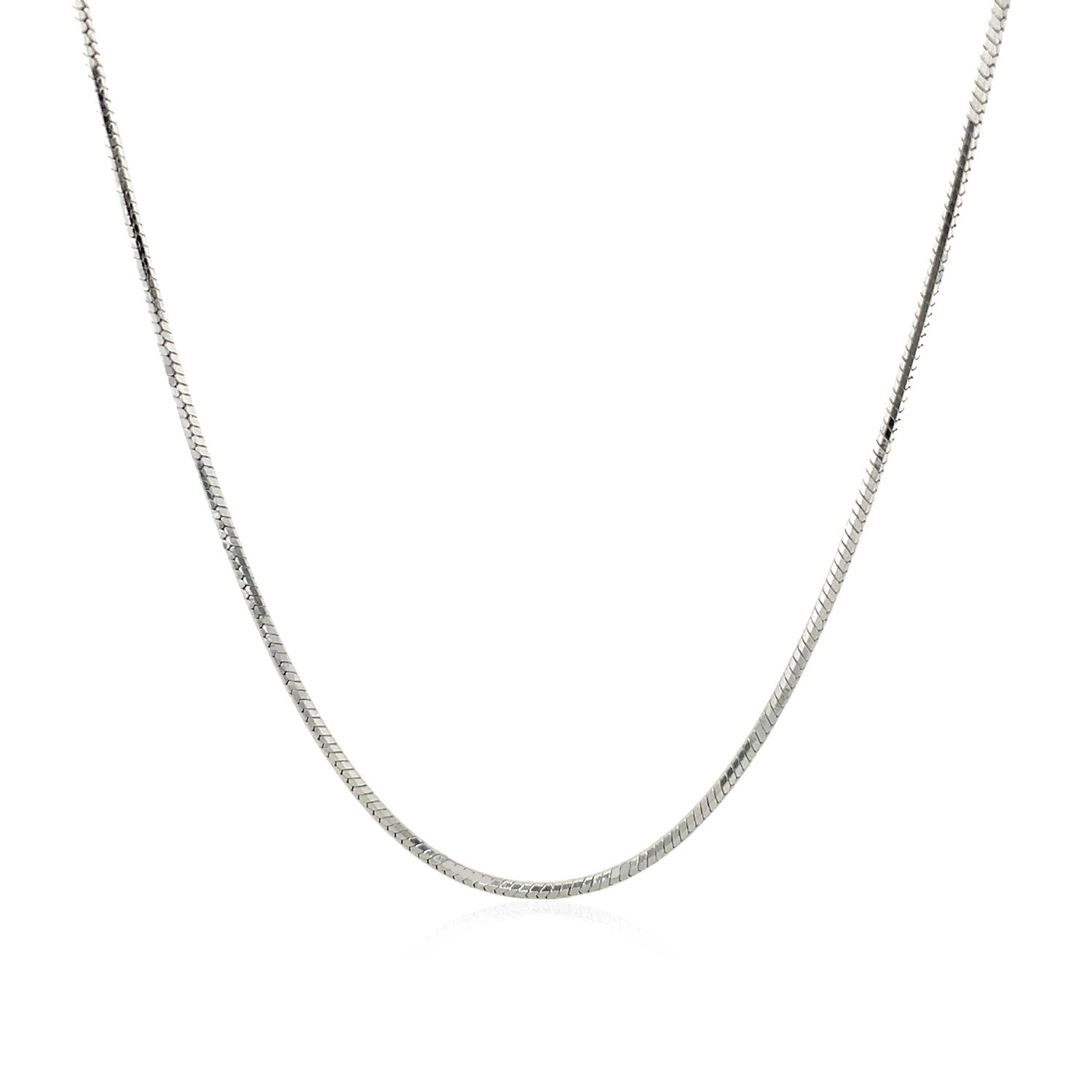 Cadena de Serpiente Octagonal Bañada en Rodio de Plata Esterlina de 1.1mm