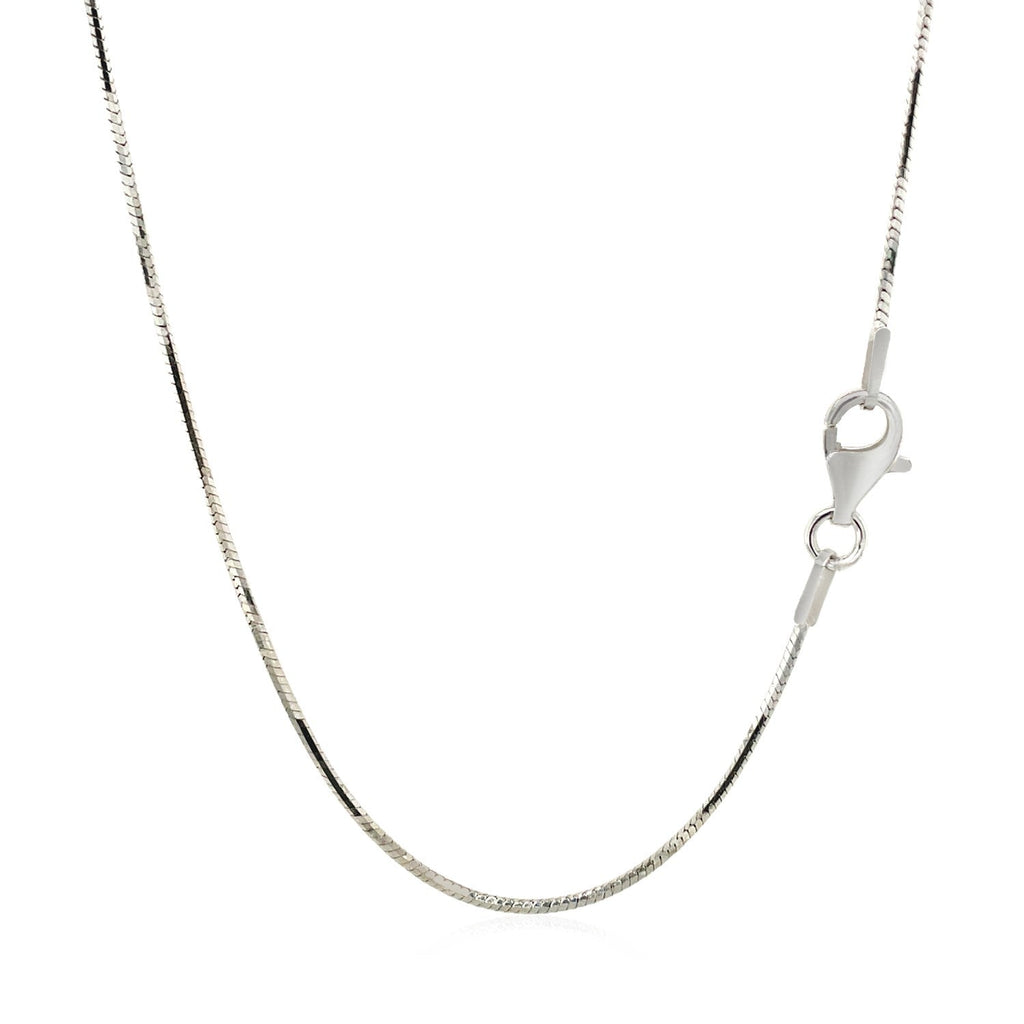 Cadena de Serpiente Octagonal Bañada en Rodio de Plata Esterlina de 1.1mm