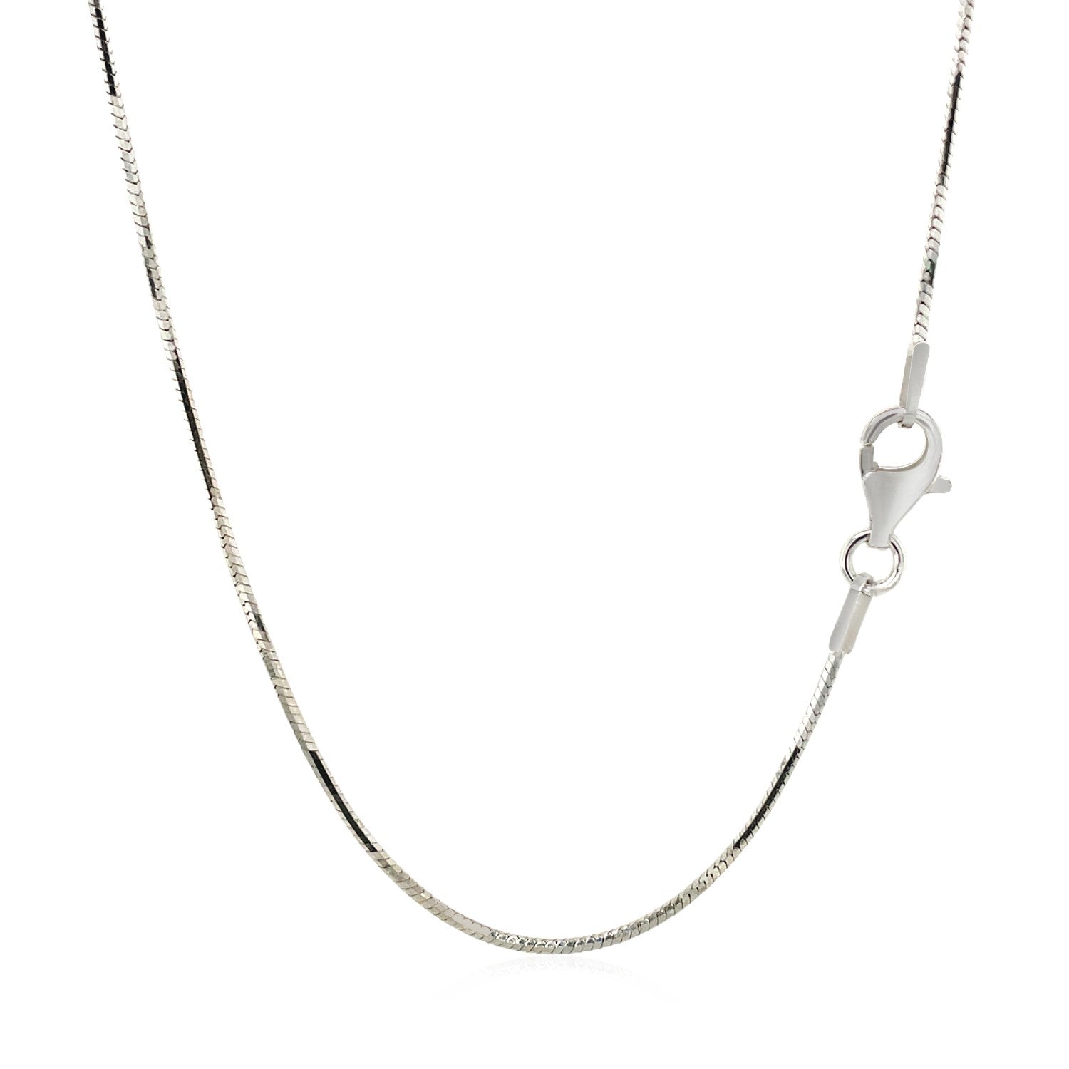 Cadena de Serpiente Octagonal Bañada en Rodio de Plata Esterlina de 1.1mm