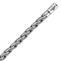 Pulsera de cadena para hombre de plata de ley oxidada con diseño de cable