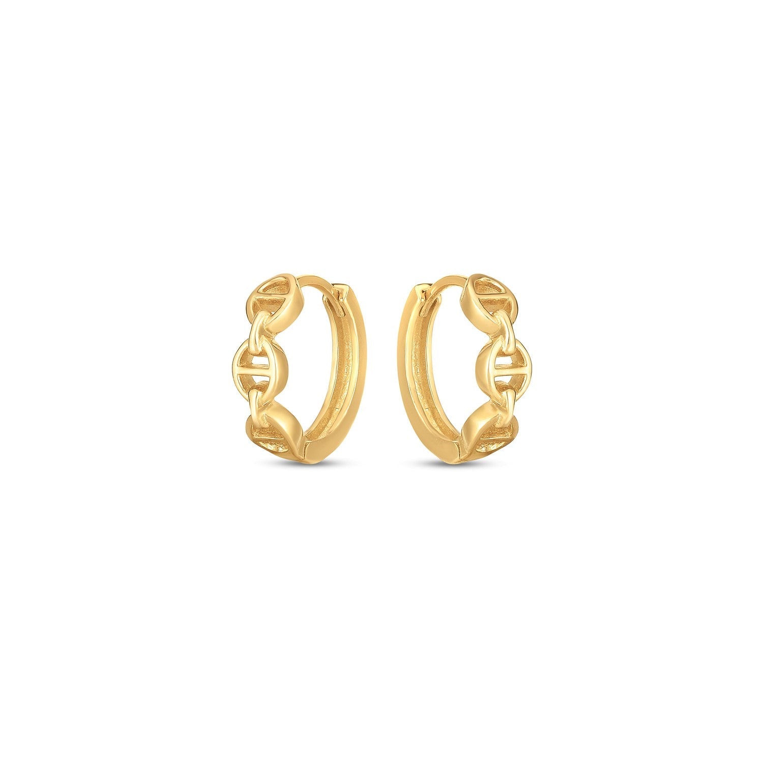 14k Yellow Gold Oval Mariner Huggies