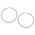 10k White Gold Polished Hoop Earrings (40mm)