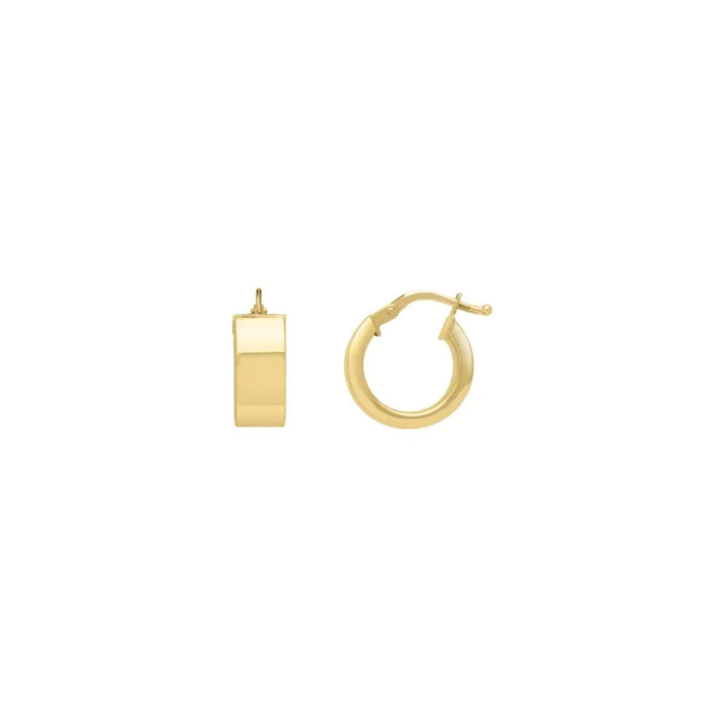14k Yellow Gold Medium Square Tube Hoop Earrings