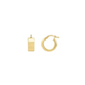 14k Yellow Gold Medium Square Tube Hoop Earrings