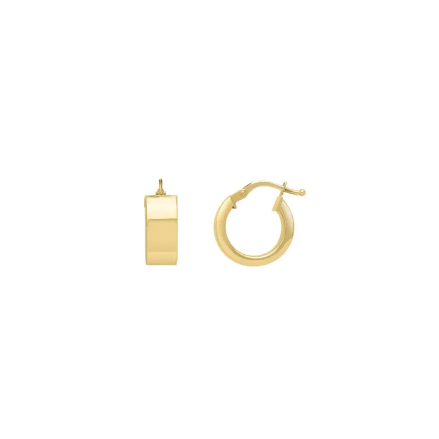 14k Yellow Gold Medium Square Tube Hoop Earrings