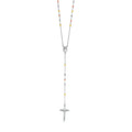 Three-Tone Rosary Chain and Bead Necklace in Sterling Silver
