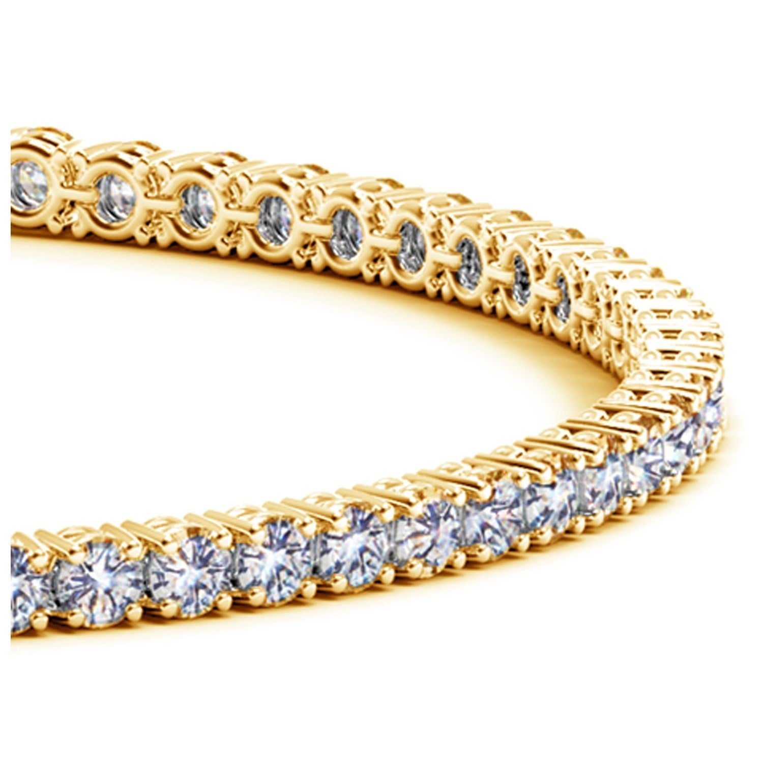 Lab Grown Round Diamond Tennis Bracelet in 14k Yellow Gold (4 ct. tw. F/G VS2/SI1)