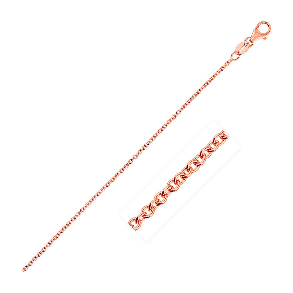 14k Rose Gold Round Cable Link Chain (1.25mm)