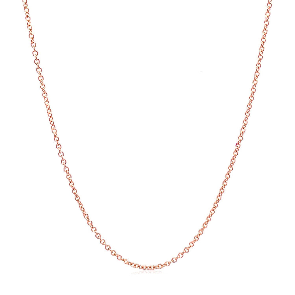 14k Rose Gold Round Cable Link Chain (1.25mm)