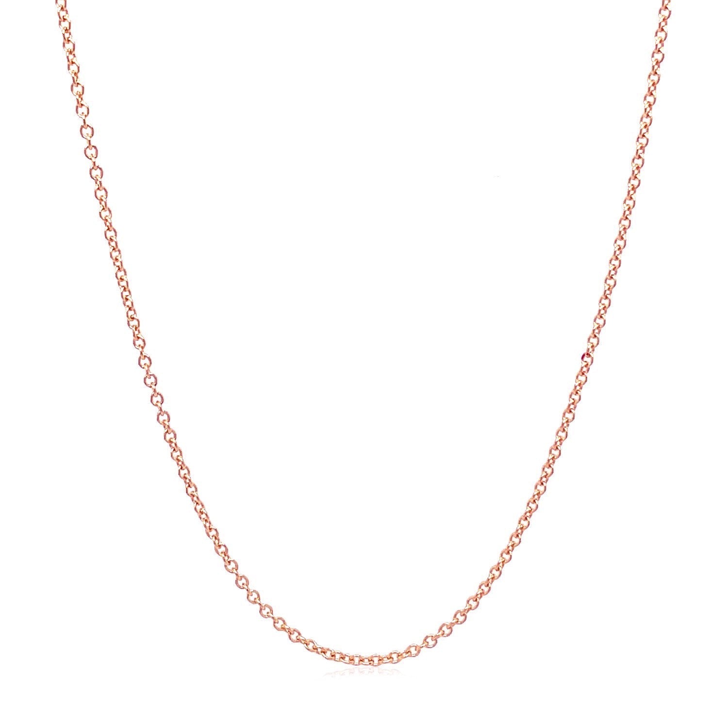 14k Rose Gold Round Cable Link Chain (1.25mm)