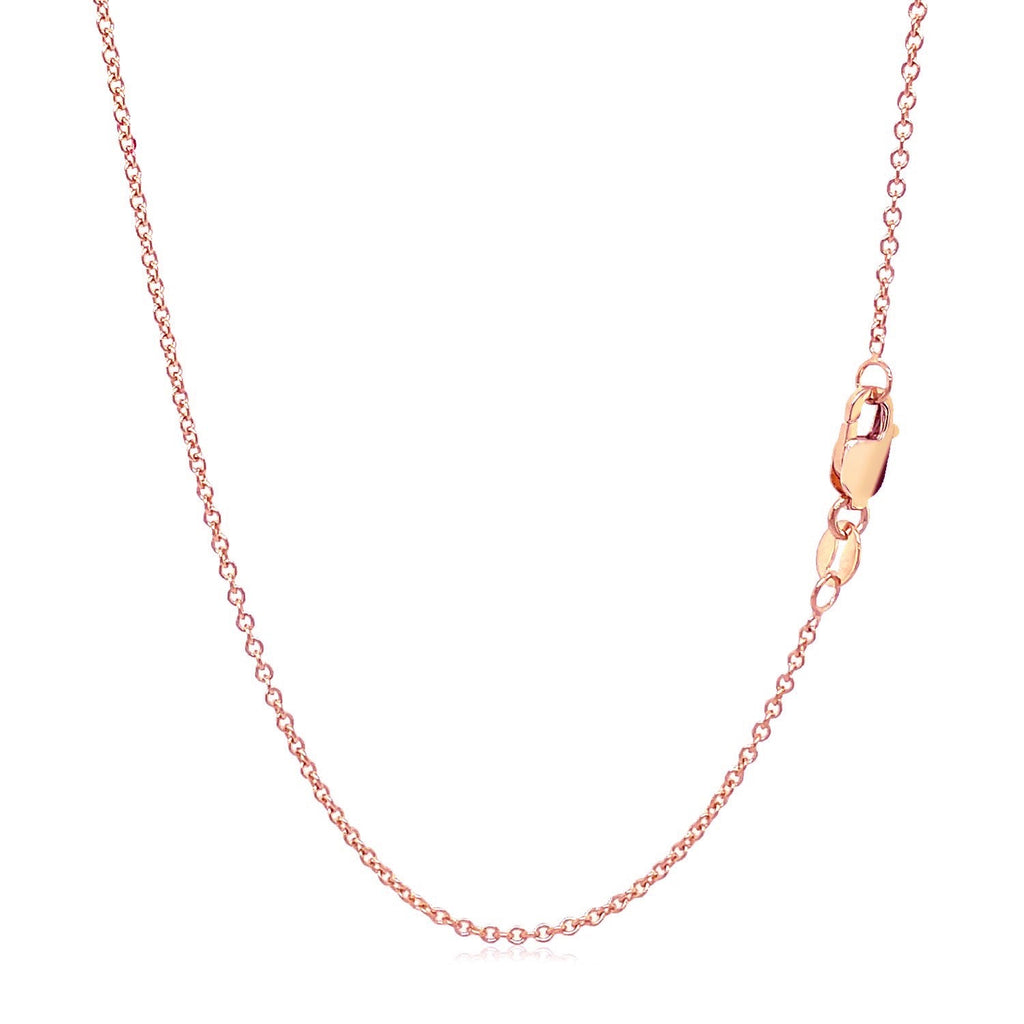 14k Rose Gold Round Cable Link Chain (1.25mm)