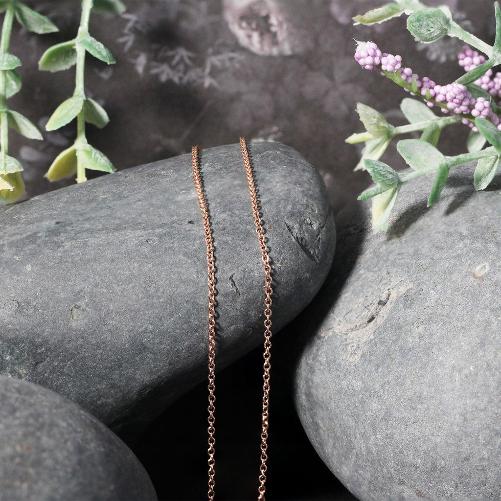 14k Rose Gold Round Cable Link Chain (1.25mm)