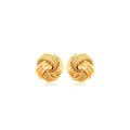 10k Yellow Gold Love Knot with Ridge Texture Earrings
