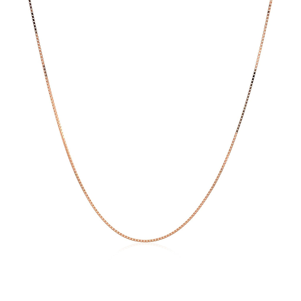 14k Rose Gold Classic Box Chain 0.6mm