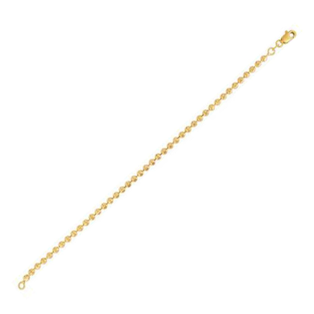 Moon Cut Bead Chain Bracelet in 14k Yellow Gold (3.00 mm)