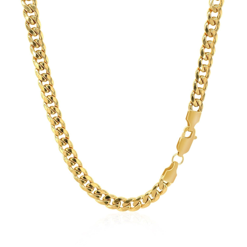 10k Yellow Gold Miami Cuban Semi-Solid Chain (4.50 mm)