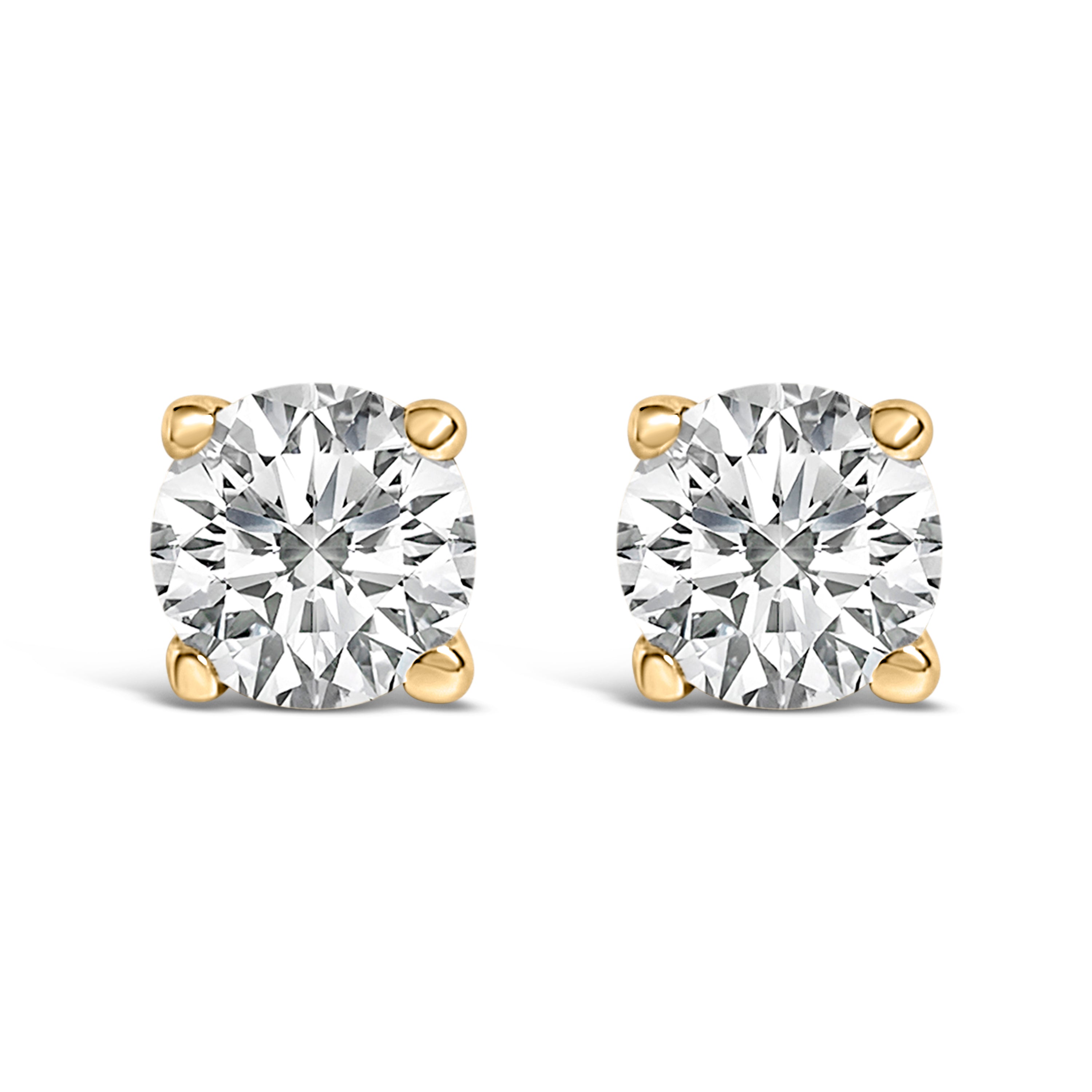 14K White Gold 1/2 Carat Total Weight Lab Grown Diamond Solitaire Stud Earrings