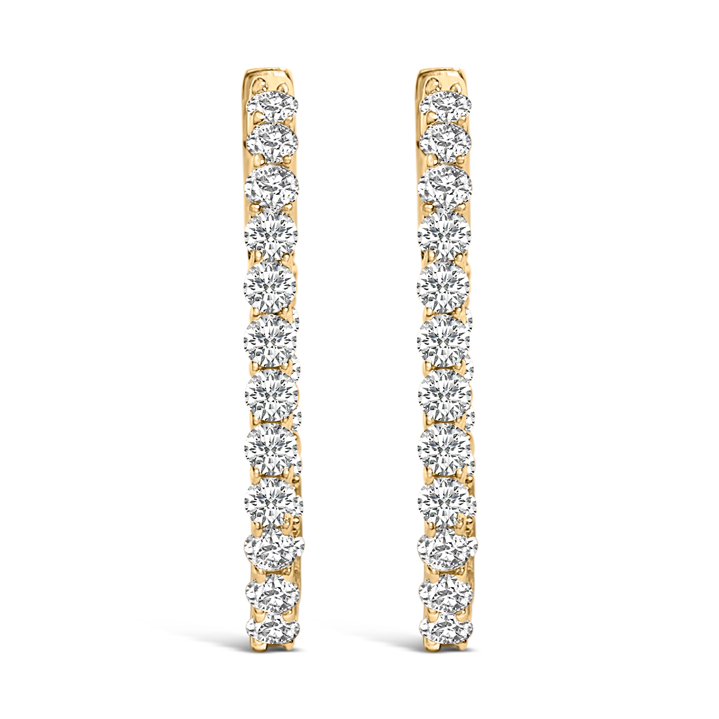 14K White Gold 1.0 Cttw Oval Lab Grown Diamond Hoop Earrings