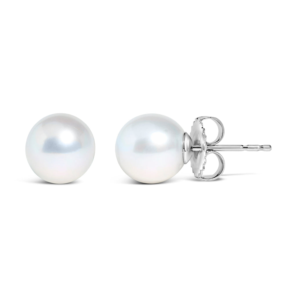 .925 Sterling Silver 5-5.5MM Cultured Freshwater Pearl Solitaire Stud Earrings