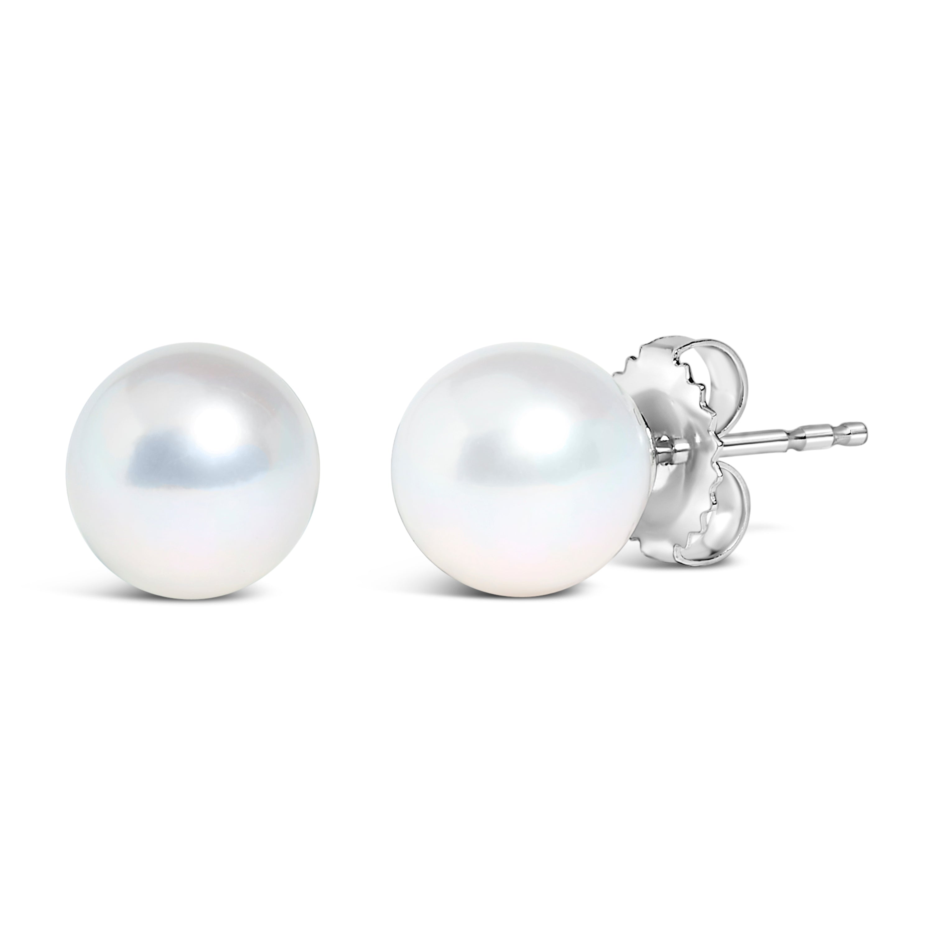 .925 Sterling Silver 5-5.5MM Cultured Freshwater Pearl Solitaire Stud Earrings