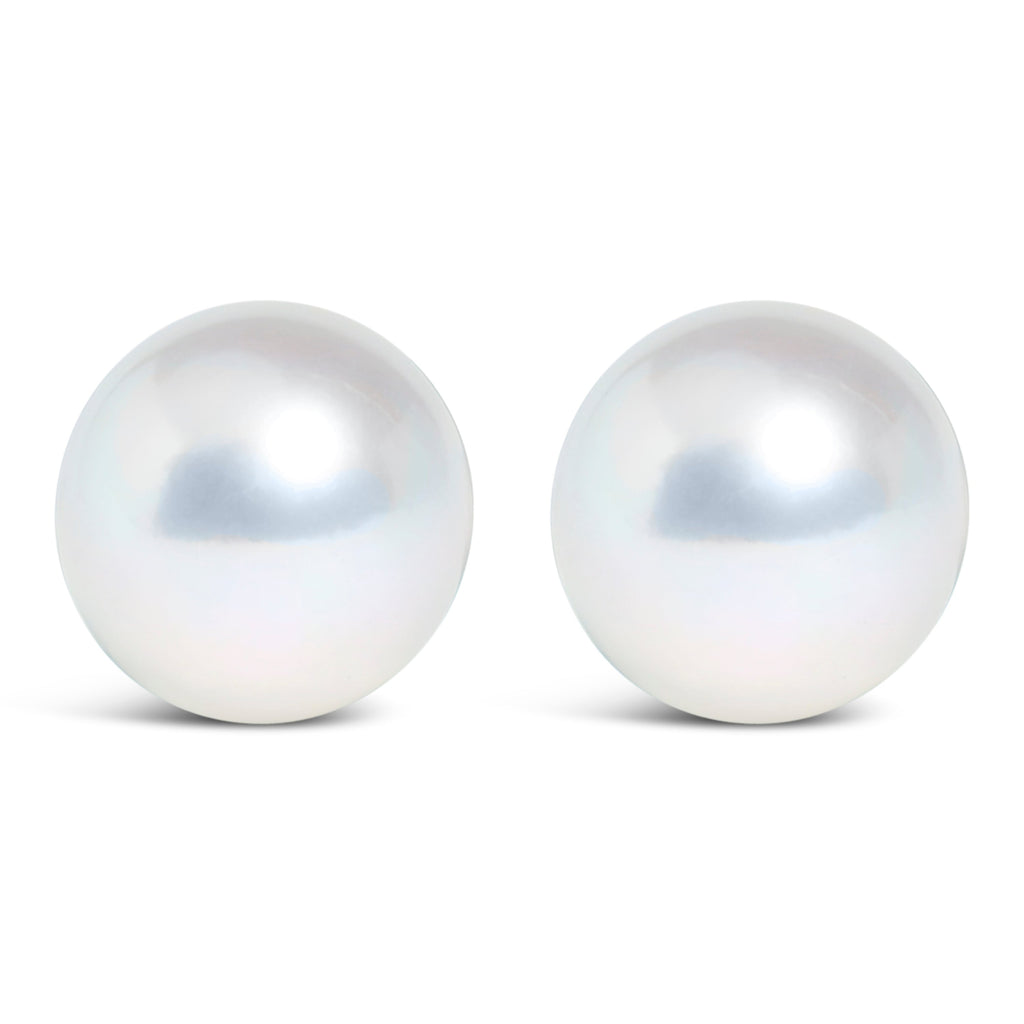 14k White Gold 5-5.5MM Akoya Cultured Pearl Solitaire Stud Earrings
