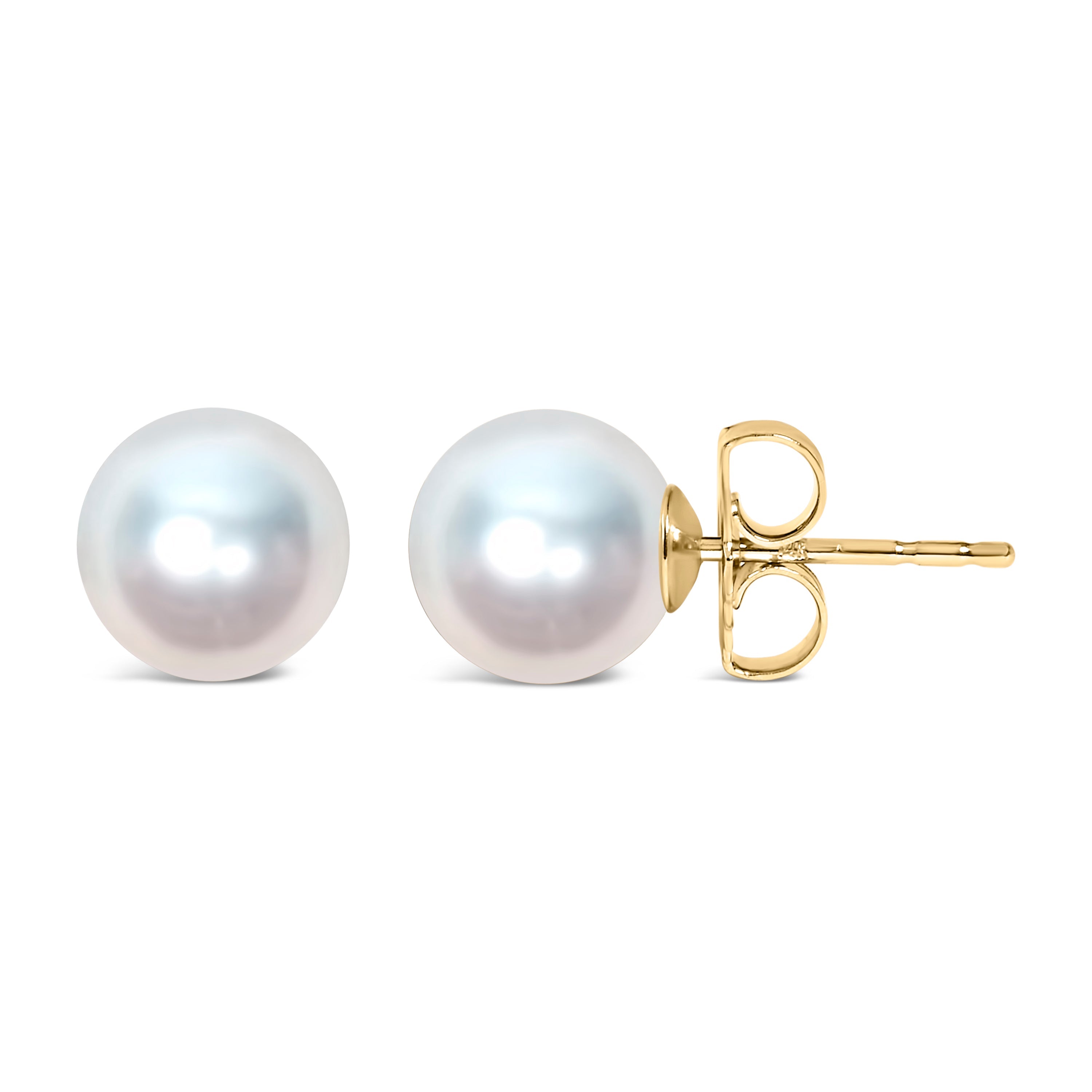 14k White Gold 5-5.5MM Cultured Freshwater Pearl Solitaire Stud Earrings